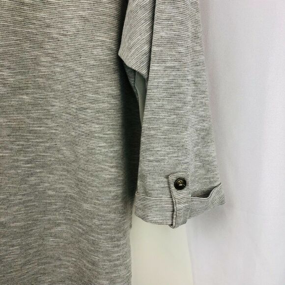 Forever 21 Plus Size 2X Womens Tunic Top 3/4 Sleeve Gray Flowy Sheer Back - Picture 7 of 10